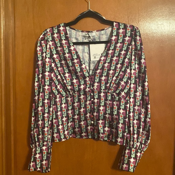 NWT size 10 Glamorous gorgeous retro looking Blouse - Picture 1 of 11